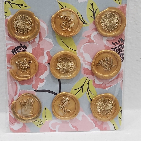 Gold Wax seals stickers.  Envelope seals. - Picture 7 of 11